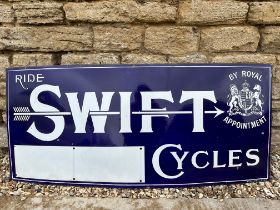 A Ride Swift Cycles - By Royal Appointment large enamel advertising sign by Imperial Enamel Co. Ltd.