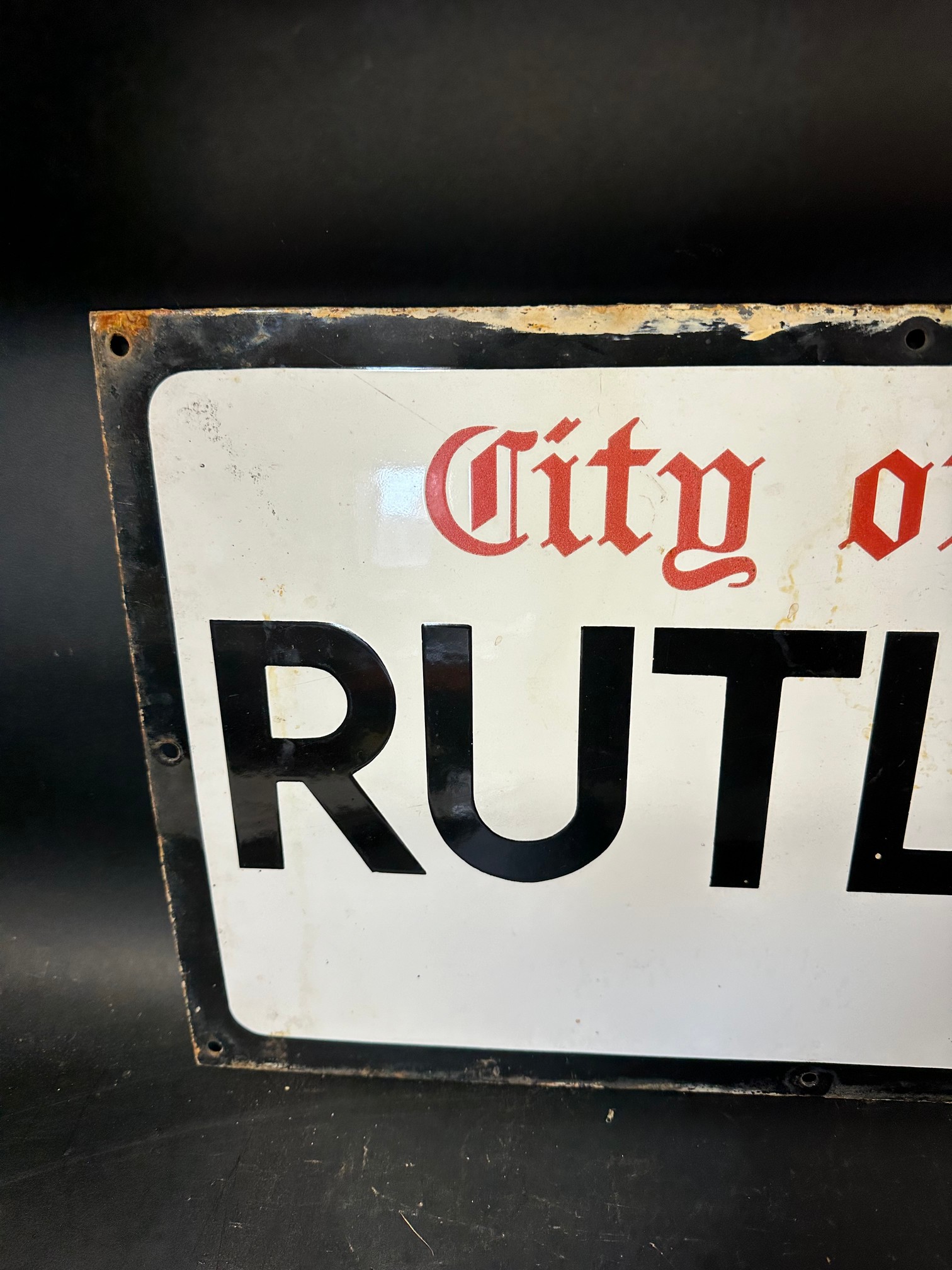 A City of Westminster enamel road sign for Rutland St. S.W.7, 30 x 12". - Bild 3 aus 5