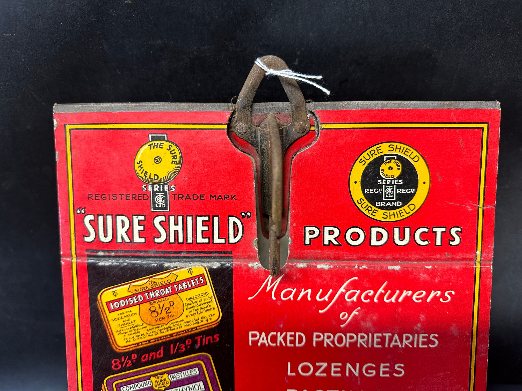 A "Sure Shield" Products hanging paper bag dispenser/showcard advertising lozenges... - Bild 3 aus 5