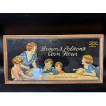 A Brown & Polson's Corn Flour showcard: A lesson in Pudding making, framed and glazed, 26 1/4 x 13
