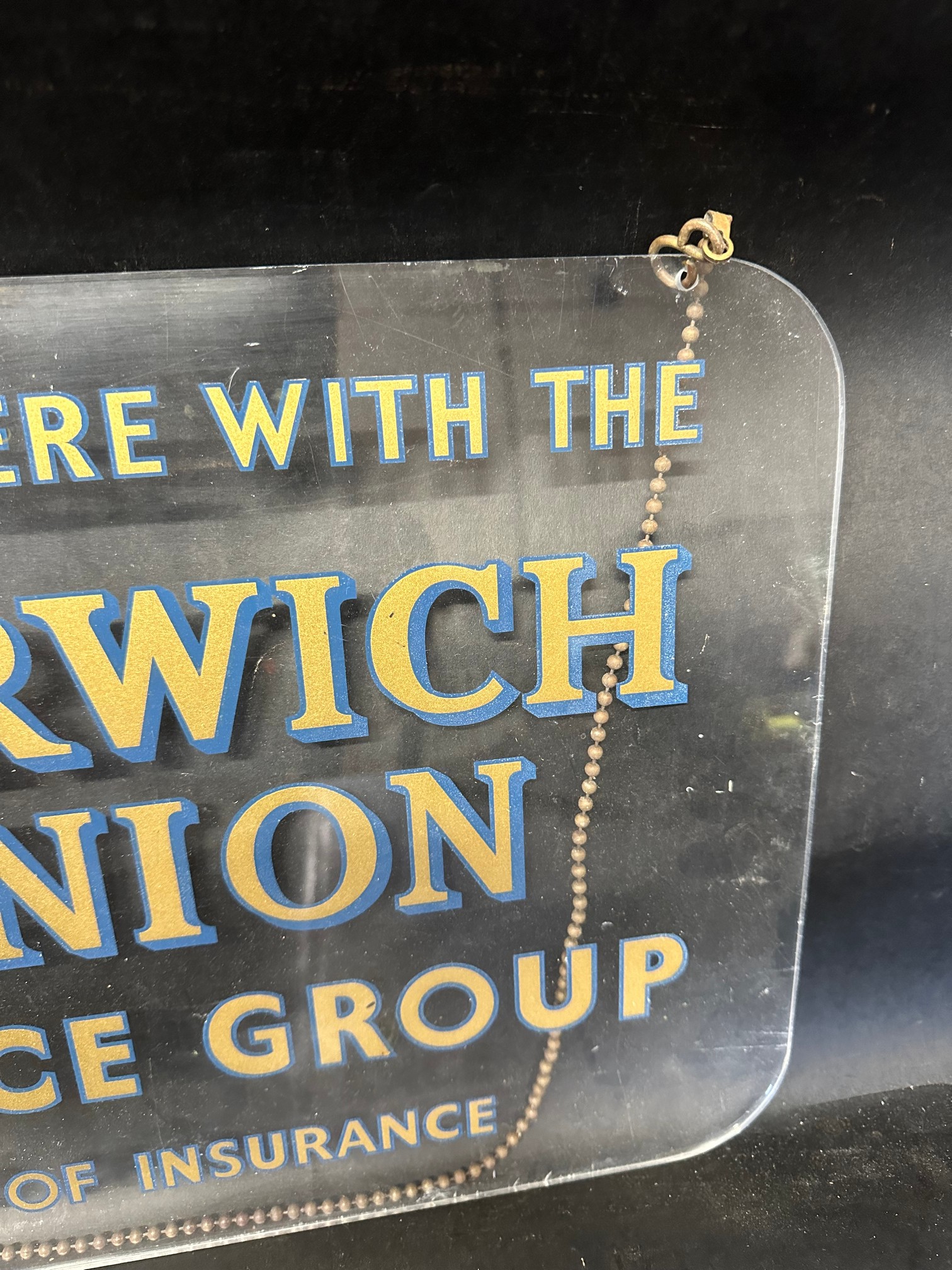 A Norwich Union Insurance Group hanging perspex advertising sign, 20 x 12". - Image 5 of 6