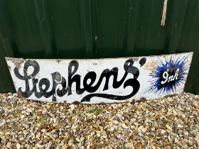 A Stephens' Ink horizontal 'splash' enamel advertising sign, 48 x 12", by repute from Basingstoke