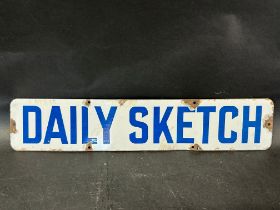 A Daily Sketch enamel advertising sign, 20 x 4".