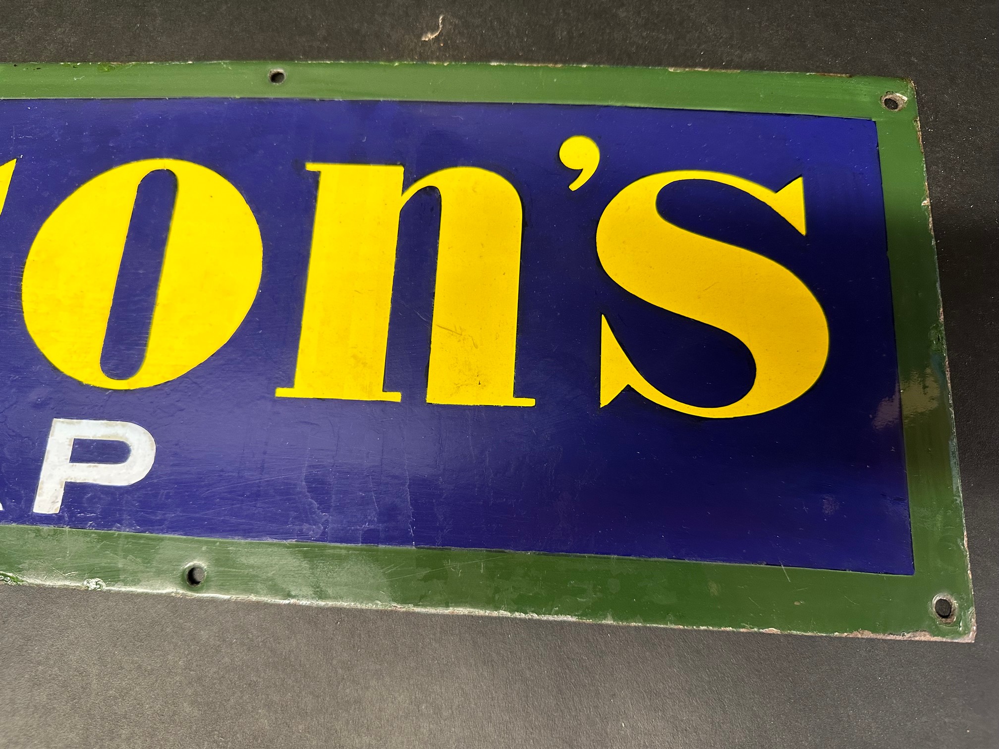 A Hudson's Soap enamel advertising sign. 29 x 8", professionally restored. - Image 5 of 5
