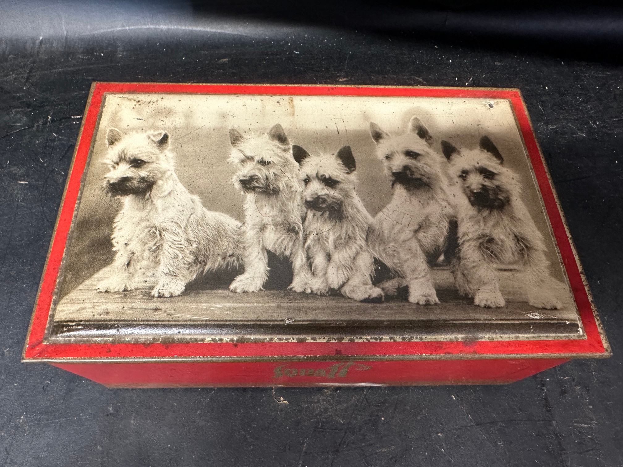 A Spratts terrier puppies advertising tin, 8" wide. - Image 2 of 7