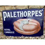 A Palethorpes' Royal Cambridge (sausages) pictorial enamel advertising sign, 36 x 24".