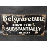 A rare and early enamel advertising sign for Belgrave Cable Cord Tyres - Substantially The Best,