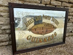 A large pub mirror advertising James's Gate Porter Brewery Guinness, 40 x 28".