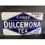 A Dulcemona Choice Tea enamel advertising sign by Falkirk Iron Co. London, 26 x 15"