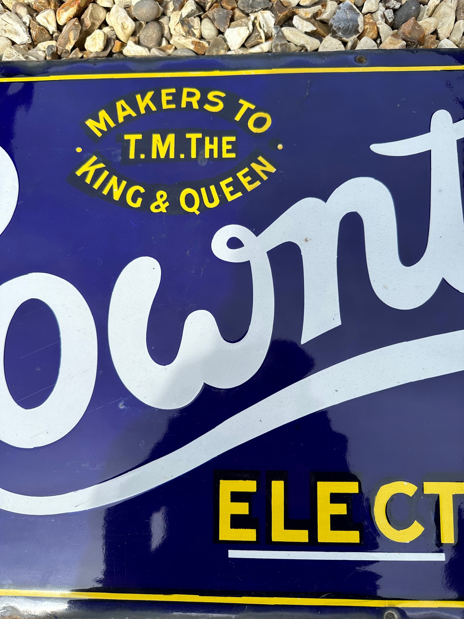 A Rowntree Elect Cocoa enamel advertising sign, 'Makers to T.M. The King & Queen, 36 x 15". - Bild 4 aus 6