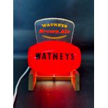 A Watney's Brown Ale bar top advertising light in the form of a beer barrel.