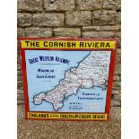 A large Great Western Railway "Cornish Riviera" enamel advertising sign, 43 x 41".