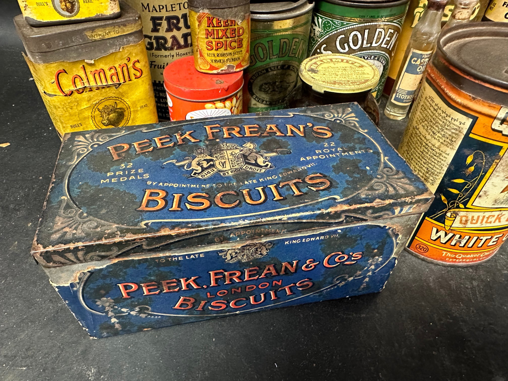 A selection of early food packaging (many with contents) inc. Peek Frean's Biscuits, Quaker White - Image 2 of 9