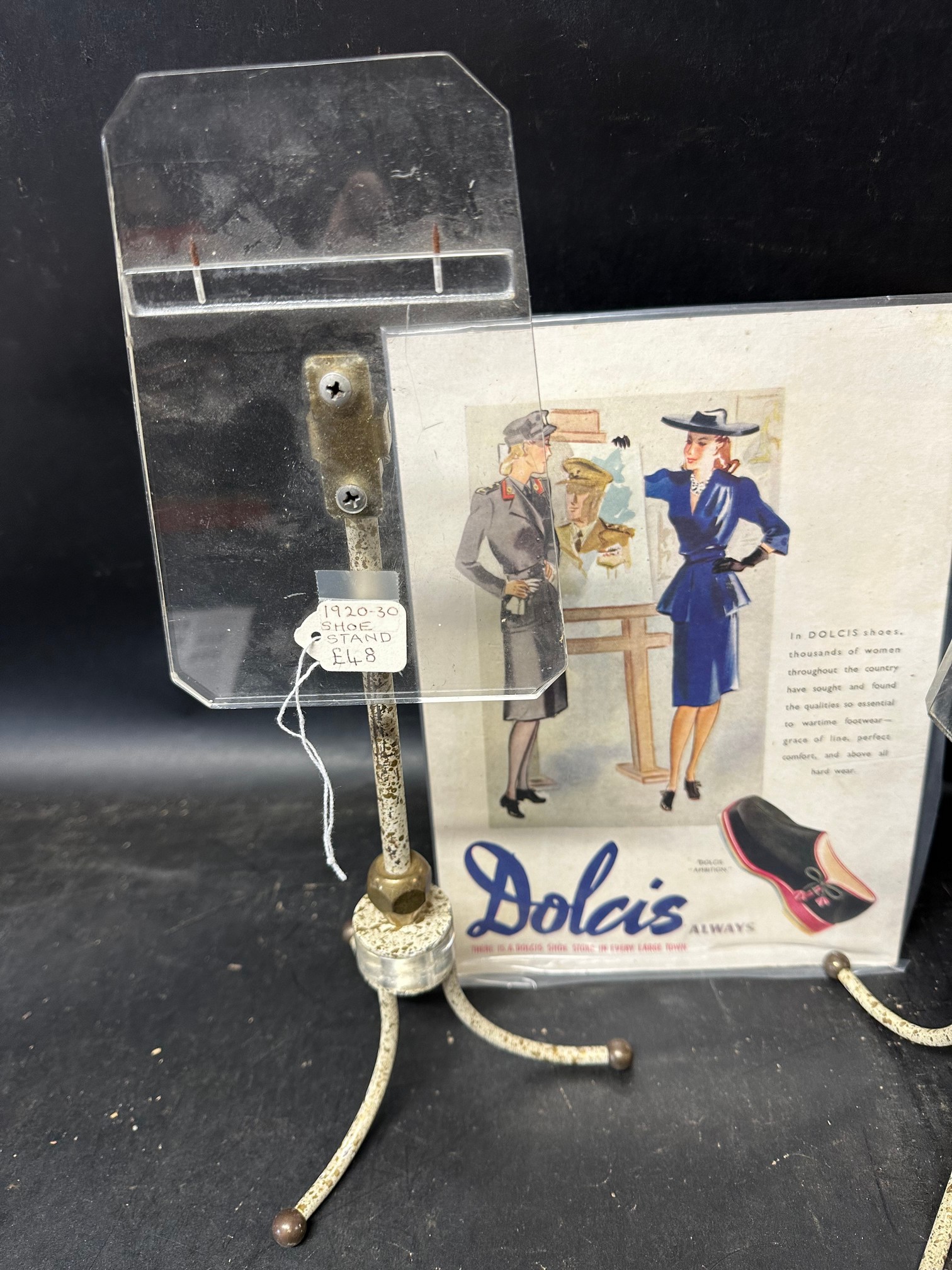 Two 1920s/30s shoe stands and a Dolcis Shoes showcard. - Image 2 of 4