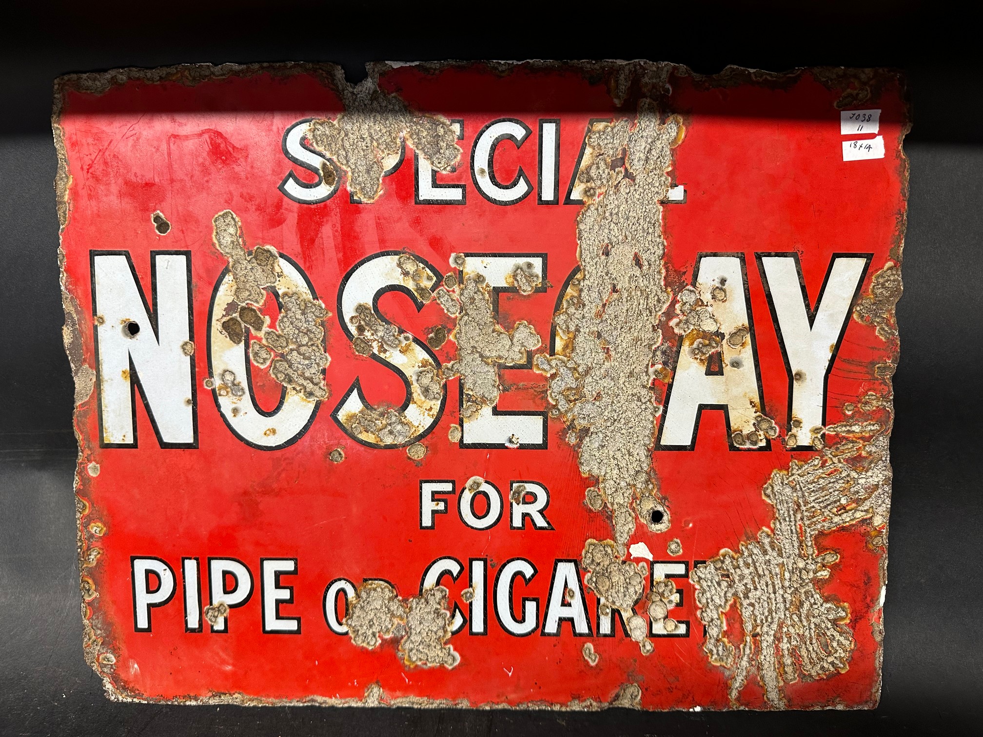 A Nosegay double sided tobacco advertising sign, 18 x 14". - Image 2 of 2