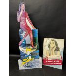 A showcard advertising Colgate Ribbon Dental Cream, 9 3/4 x 14 1/2" and a later 1970s for