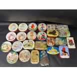 A selection of toffee and sweetie tins inc. Bluebird Toffee, Huntley & Palmers, Mabel Lucie Attwell,