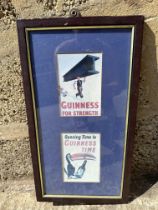 Two Guinness postcards, framed and glazed, 9 1/2 x 17 1/4"