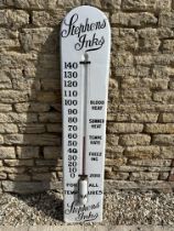 A Stephens' Inks enamel wall hanging thermometer, 12 1/2 x 63"