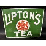 A Lipton's Tea enamel advertising sign by Wood & Penfold Ltd. London, with small patches of