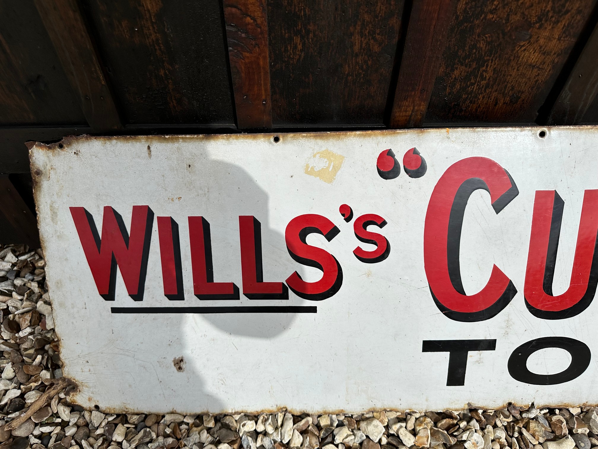 A Wills's "Cut Golden Bar" Tobacco enamel advertising sign, 72 x 15". - Bild 3 aus 5