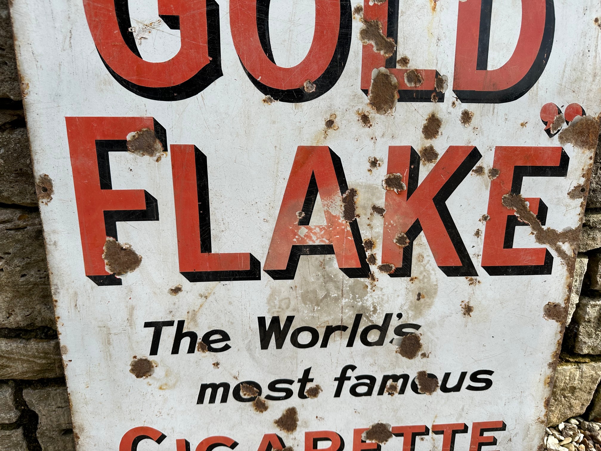 A Wills's "Gold Flake" The World's most famous Cigarette enamel advertising sign, 24 x 36". - Bild 4 aus 5