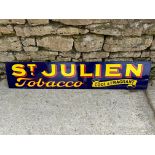 A St. Julien Tobacco 'Cool and Fragrant' enamel advertising sign, good gloss, 60 1/4 x 12".