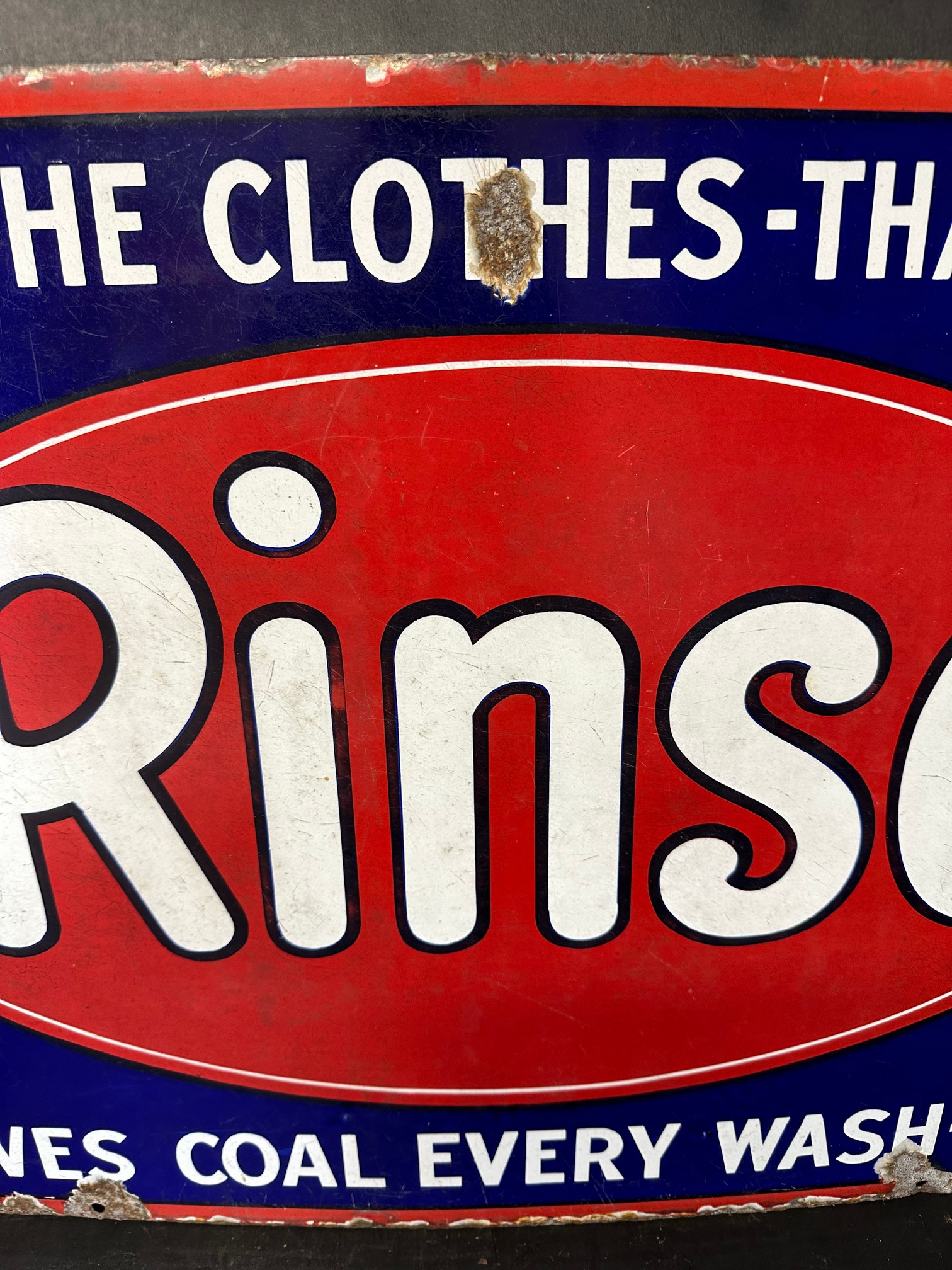 A Rinso 'Soak The Clothes-That's All!, Saves Coal Every Wash-Day' enamel advertising sign, 24 x 18". - Bild 4 aus 5