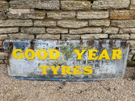 A Goodyear Tyres enamel advertising sign, 59 1/2 x 21".