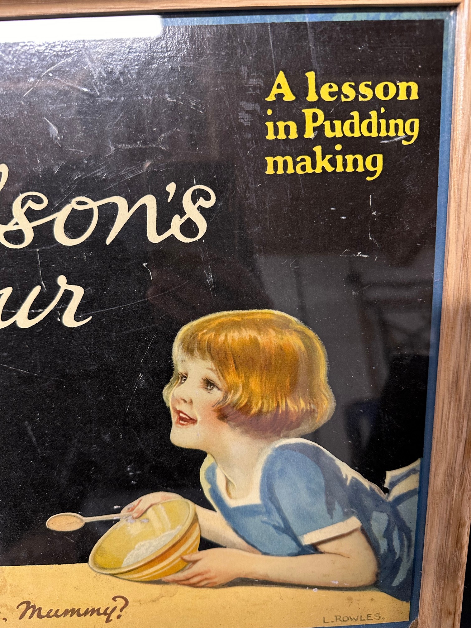 A Brown & Polson's Corn Flour showcard: A lesson in Pudding making, framed and glazed, 26 1/4 x 13 - Bild 5 aus 5