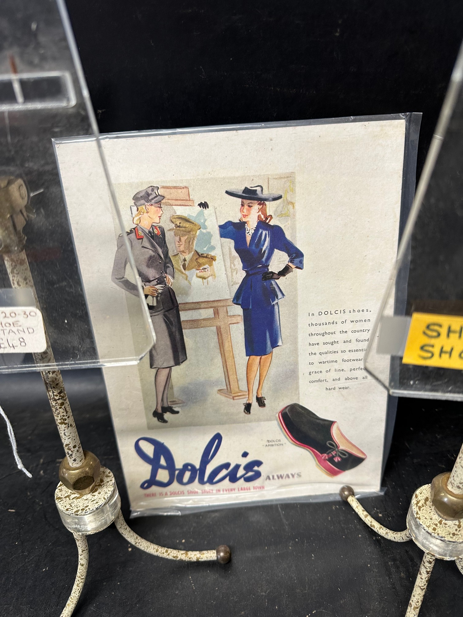 Two 1920s/30s shoe stands and a Dolcis Shoes showcard. - Image 3 of 4