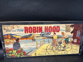 A poster advertising Robin Hood Cycles 'Easy on Road - Light on the Purse', a product of Raleigh