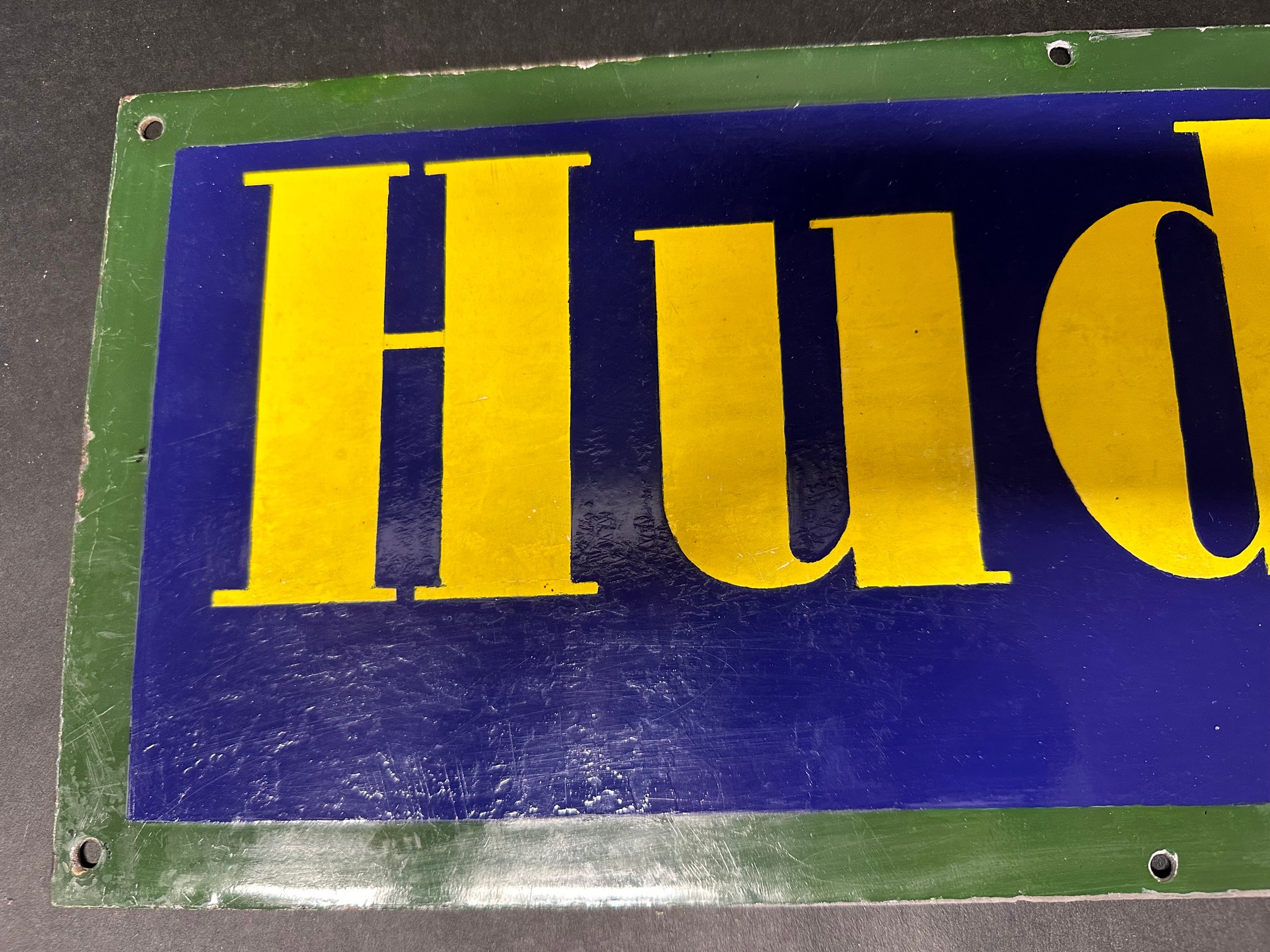 A Hudson's Soap enamel advertising sign. 29 x 8", professionally restored. - Image 3 of 5