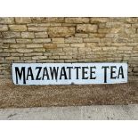 A Mazawattee Tea enamel advertising sign by Chromo W.Hampton, 96 x 18".