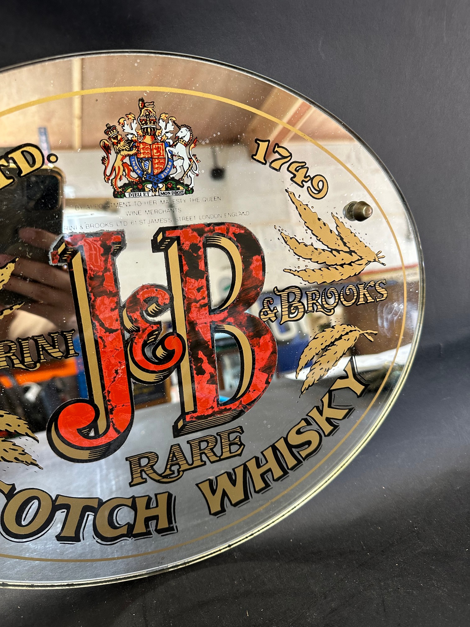 A J&B Scotch Whisky pub advertising mirror and four whisky advertising jugs. - Image 6 of 6