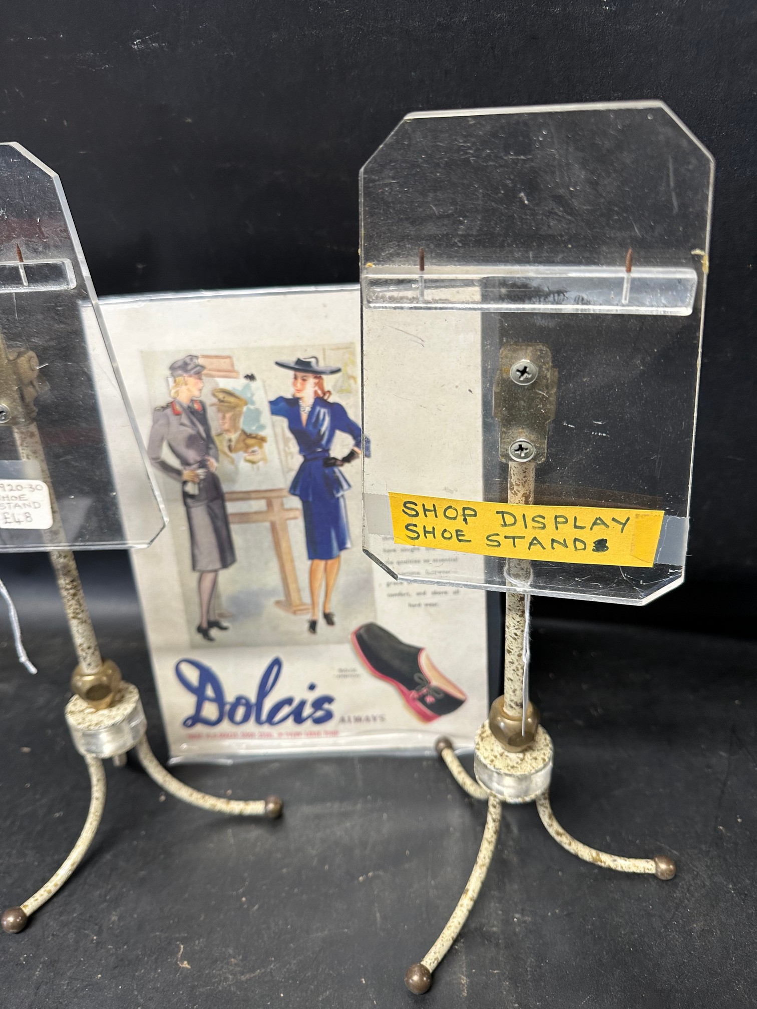 Two 1920s/30s shoe stands and a Dolcis Shoes showcard. - Image 4 of 4