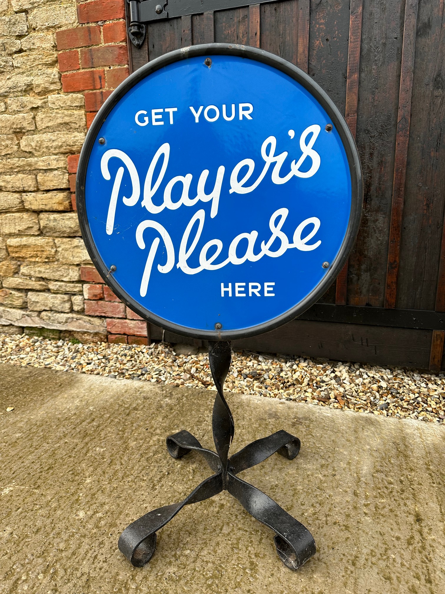 A Player's Please double sided advertising display stand, 23 x 38 3/4".