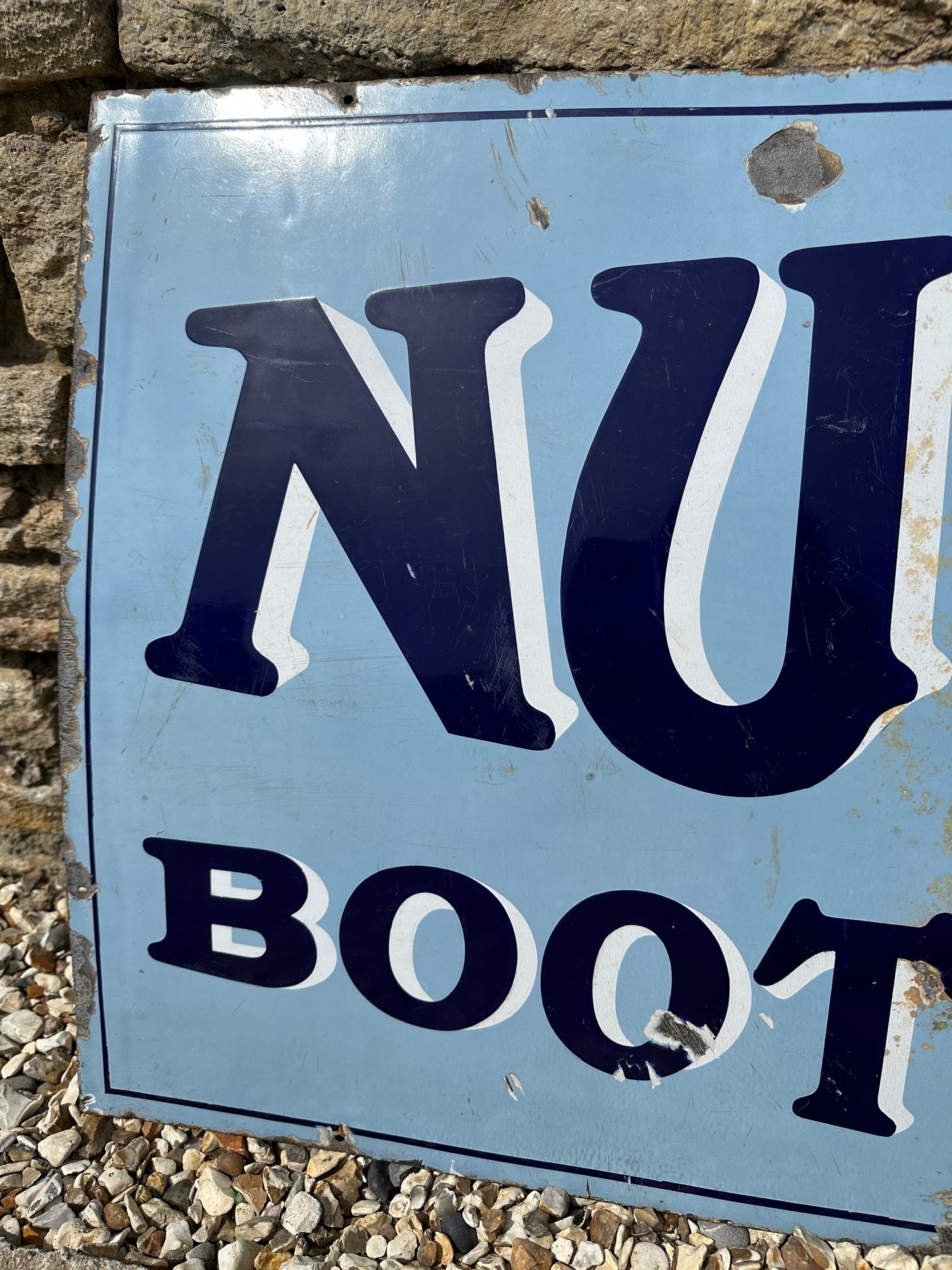 A rare Nugget Boot Polish enamel advertising sign, 48 x 24". - Bild 3 aus 5