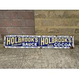 A large Holbrook's Worcestershire Sauce and Pure Cocoa 'Two Good Things' enamel advertising sign, 96