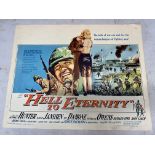 An original 1960 USA film poster for Hell to Eternity starring Jeffrey Hunter, an Atlantic