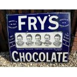 A Fry's Five Boys Chocolate enamel advertising sign, some amateur restoration, see pics, 35 3/4 x