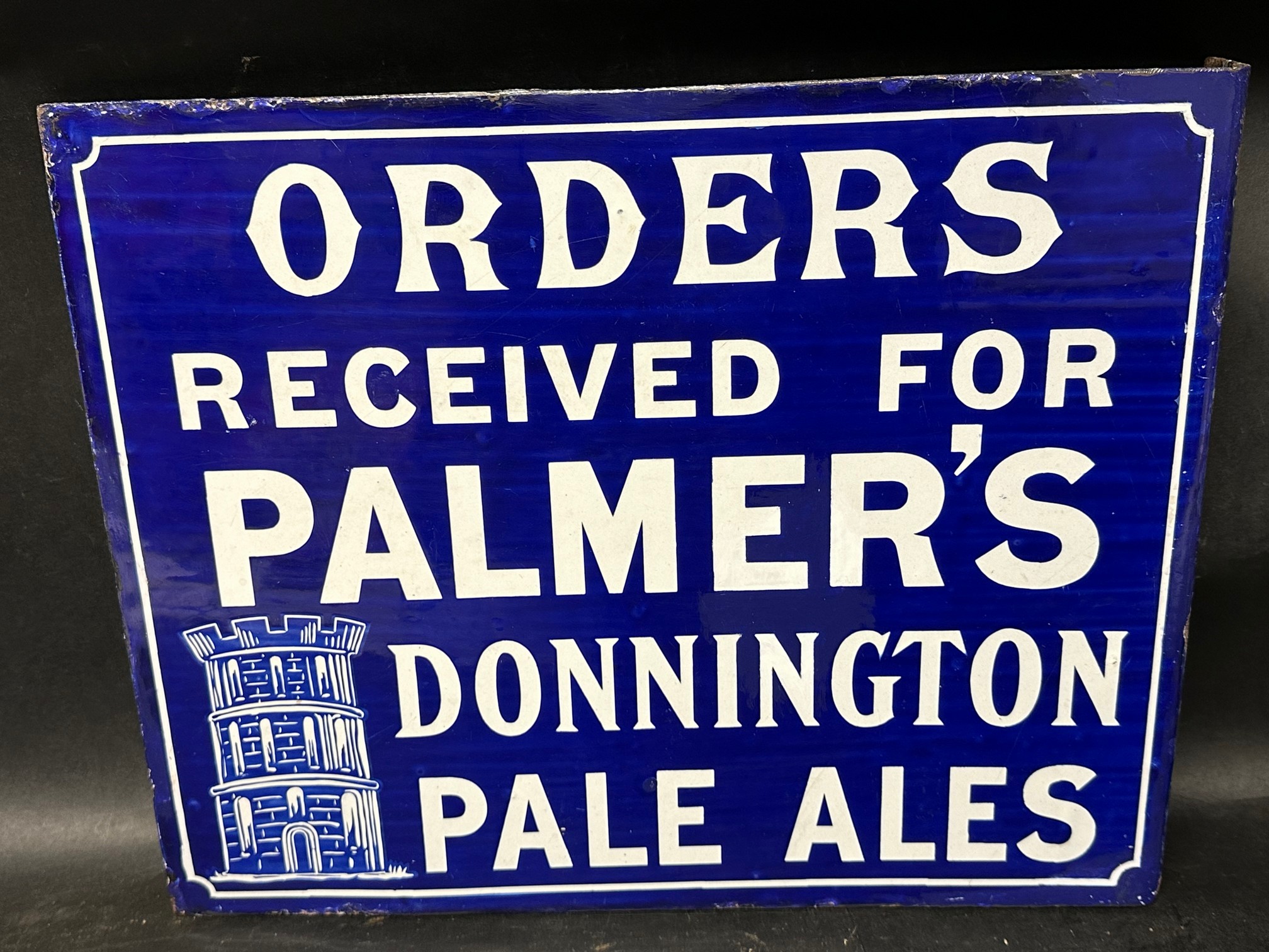 A Palmer's Donnington Pale Ales double sided enamel advertising sign with hanging flange, small - Image 8 of 14
