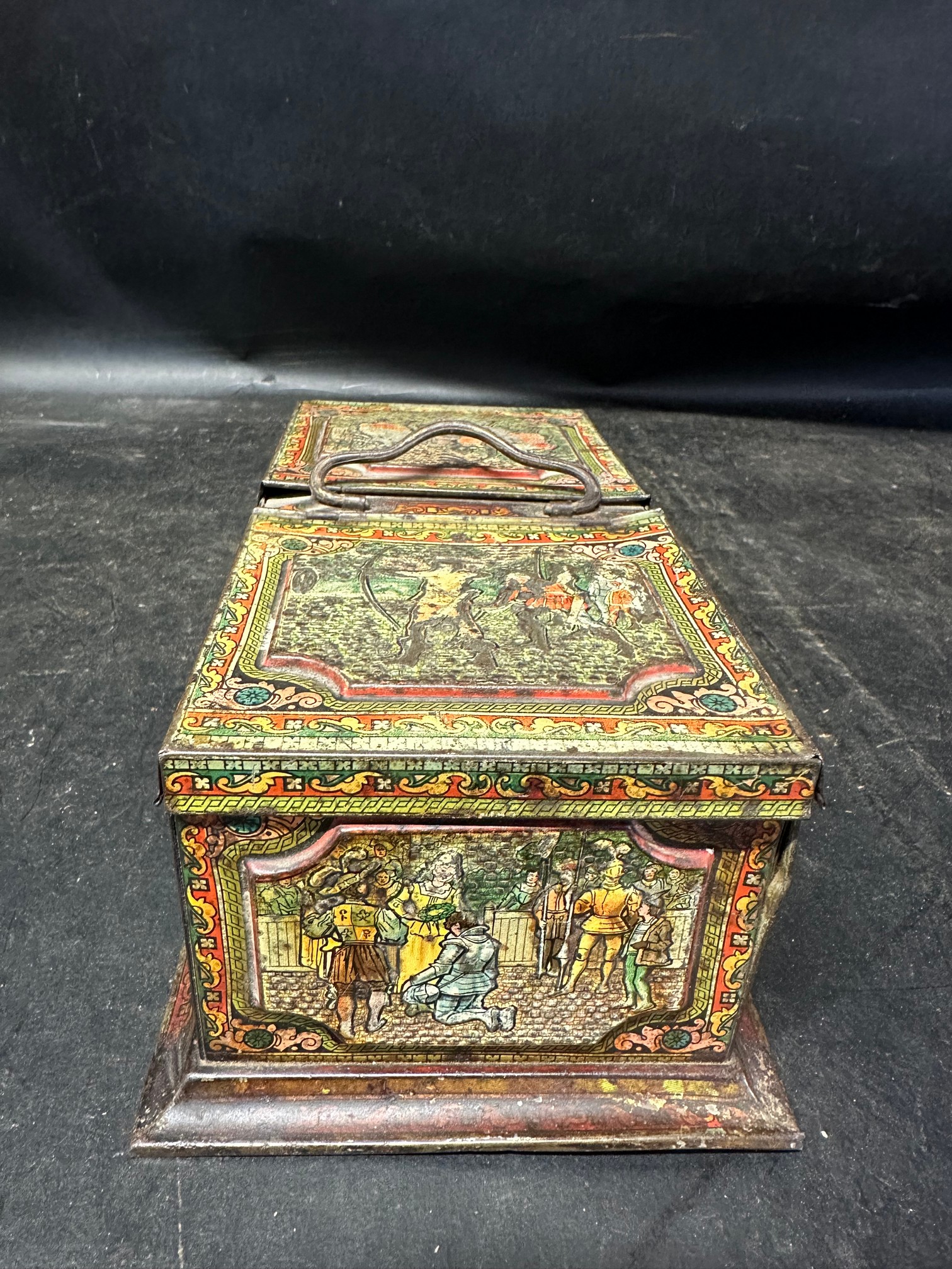 A c.1900 Huntley and Palmers biscuit tin in the form of a Georgian tea caddy with embossed - Image 5 of 9