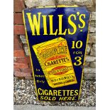 A Wills's Gold Flake Cigarettes Sold Here, 10 for 3D pictorial enamel advertising sign, 18 1/4 x