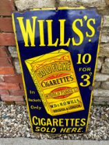 A Wills's Gold Flake Cigarettes Sold Here, 10 for 3D pictorial enamel advertising sign, 18 1/4 x