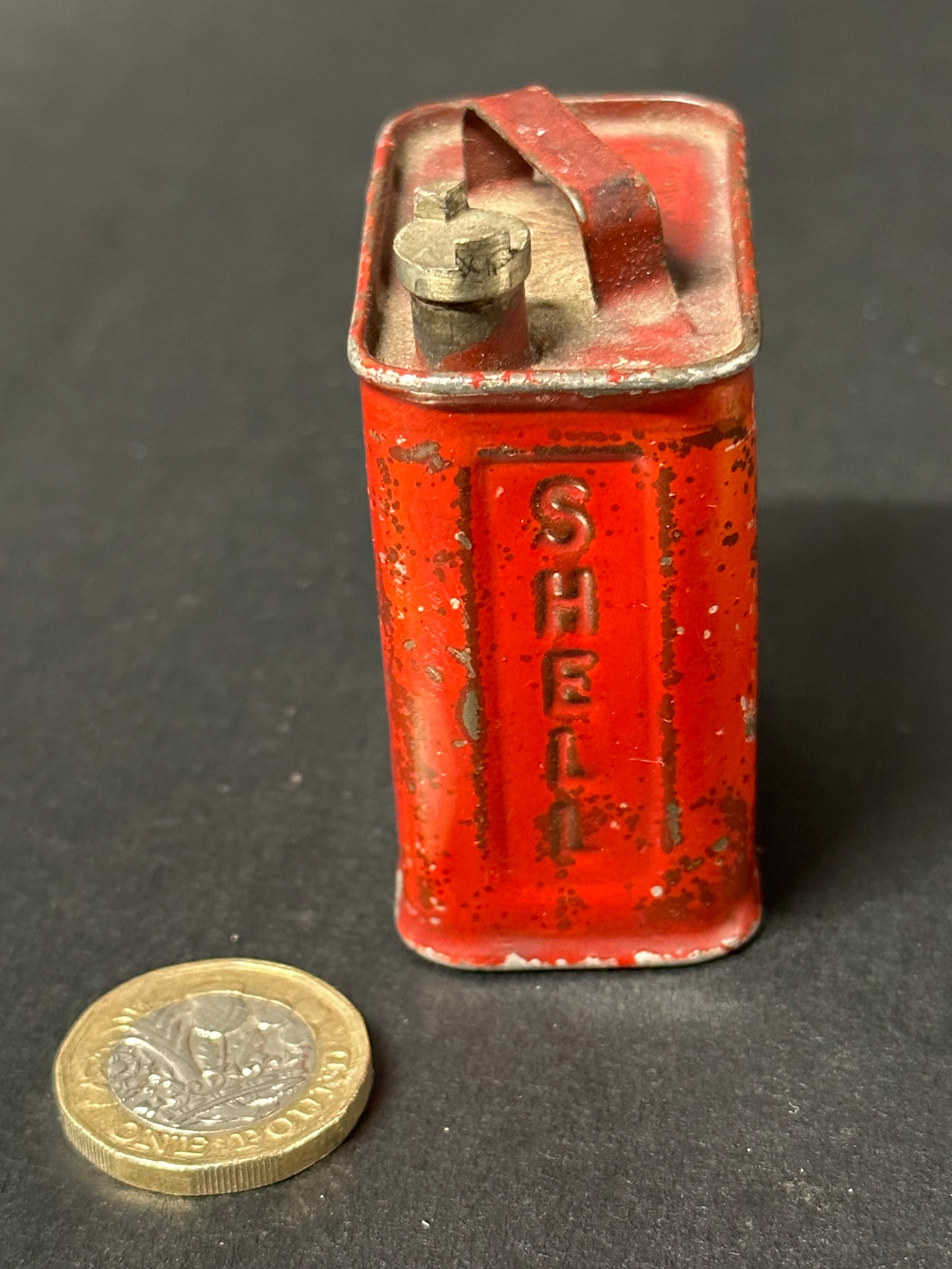 A miniature Shell Motor Spirit can, 2" wide x 2" tall (inc. handle). - Image 4 of 6