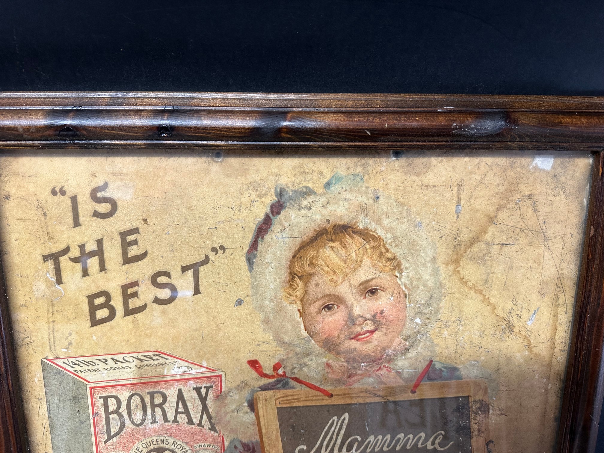 A double sided Borax Dry Soap pictorial showcard, fantastically framed to display both sides, 19 1/4 - Image 3 of 7