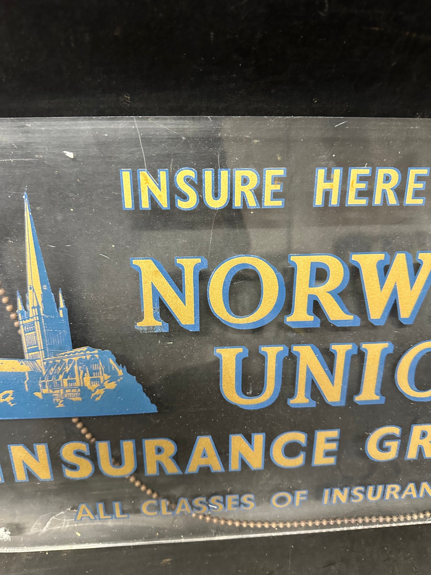 A Norwich Union Insurance Group hanging perspex advertising sign, 20 x 12". - Bild 3 aus 6