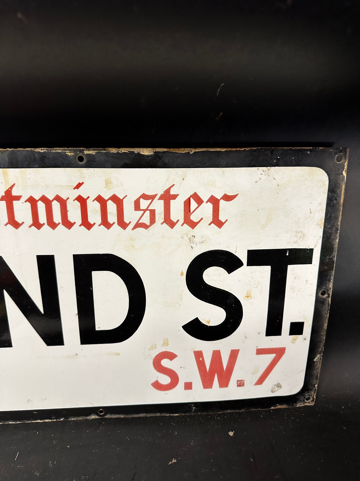 A City of Westminster enamel road sign for Rutland St. S.W.7, 30 x 12". - Bild 5 aus 5