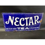 A Nectar Tea enamel advertising sign by Patent Enamel Co. Ltd. 24 x 12".